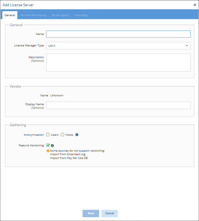 Add License Server wizard - License Statistics